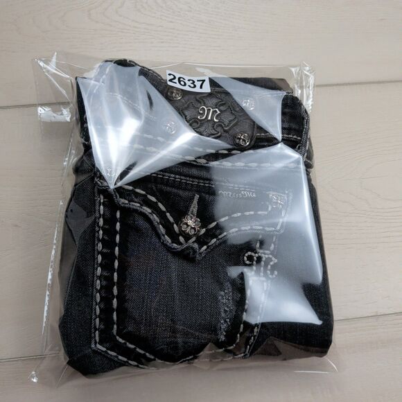 Miss Me Jeans Womens 27 Dark Gray Skinny JP5014SK-3 Embellished Pockets Denim - Picture 15 of 15